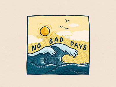 No Bad Days apparel beach clouds foam illustrator ocean sea summer sun surf surfing swimming wave