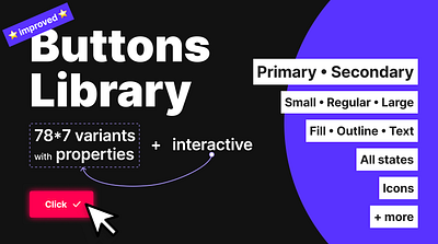 Buttons Library button component figma interactive library properties ui ui design variants