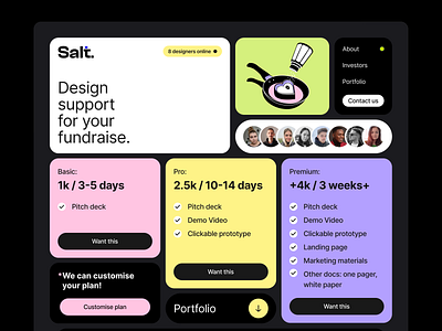 Salt&Bold Design Concept agency color design graphic design illustration landing page ui ui design website website design