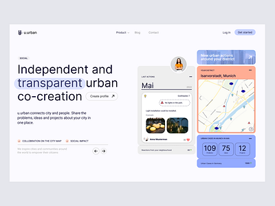 Landing Page for urban social app design graphic design landing page minimalistic saas social app startup