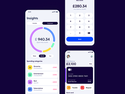 Mobile Banking App - Light Version app design bank banking app ios design light mode mobile app money ui ux