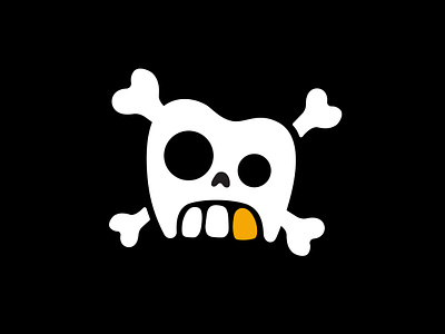 Toothy McTooth Face branding crossbones crown dental dentist gold tooth icon logo molar pirate skull symbol tooth