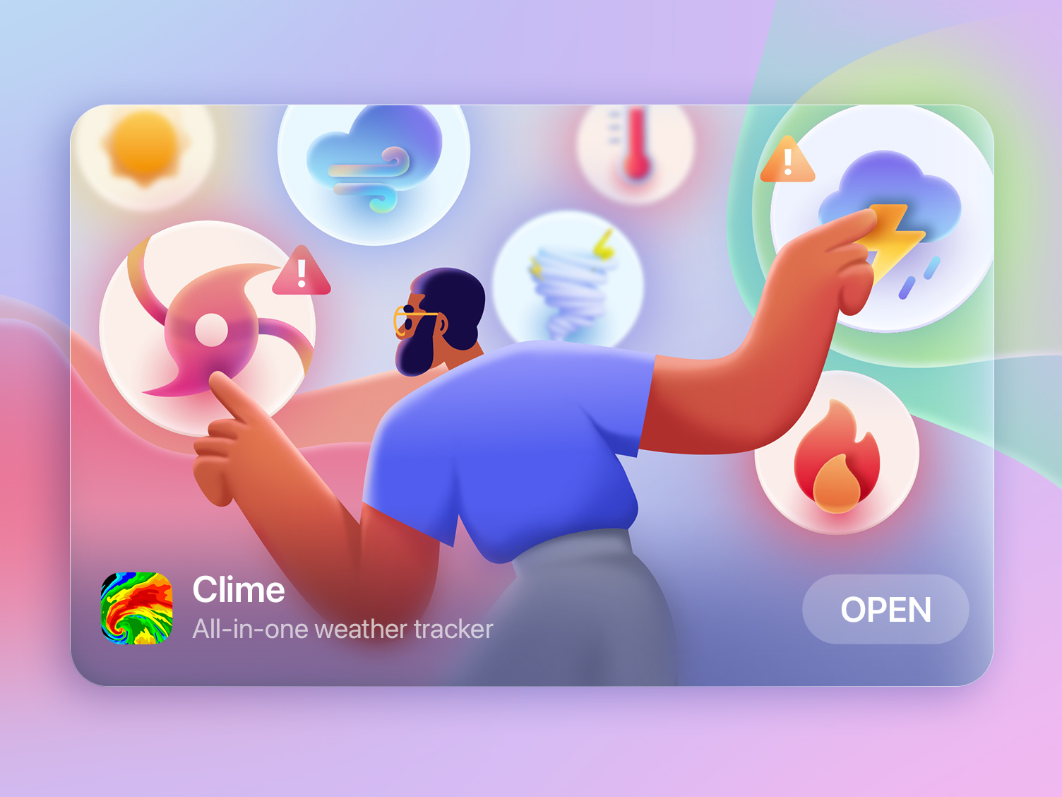 Featuring banner for Clime by Elena Maltchikova on Dribbble