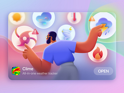 Featuring banner for Clime app design graphic design illustration vector