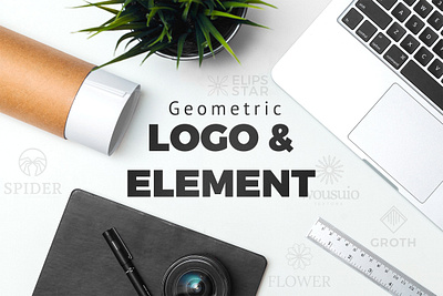 GEOMETRIC LOGO & ELEMENT 3d branding clean design discover element logo flat geometric graphic design icon identity illustration illustrator logo logos ui