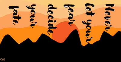 You decide art bookmark encouraging mountains positibe sunset