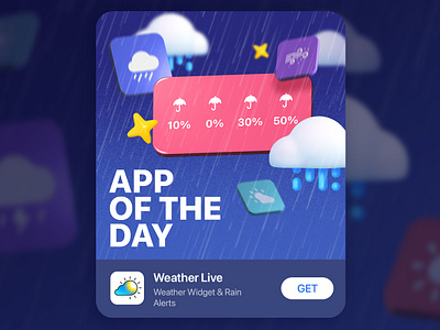 Featuring banner for Weather Live app design graphic design illustration vector
