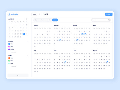 Calentar task event - Time Management UI UX 2023 2024 bi calendar crm design event figma google mail task time managment ui ux web