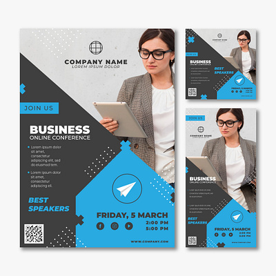 Business flyers design flatdesign illustration illustrator