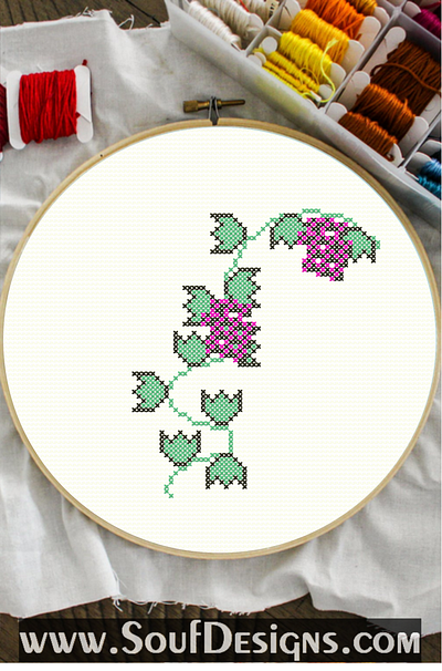 Grape Tree Branch Embroidery Cross Stitch Pattern embroidery