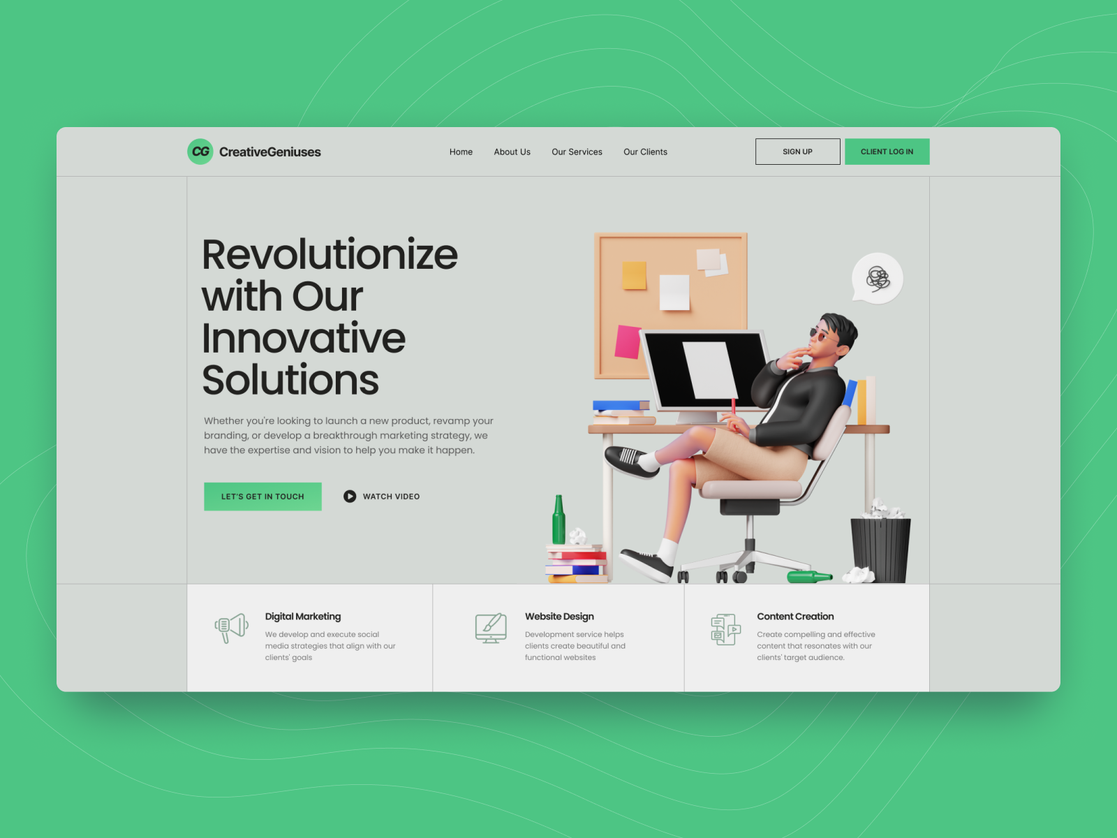 Creative Digital Agency Hero Image website landing