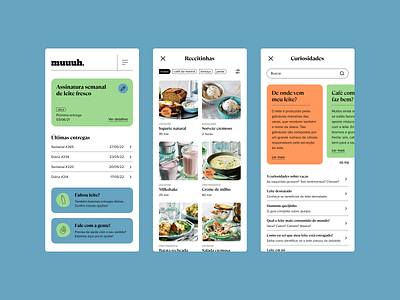 Muuuh | UI Design app design branding colorful food fun interface milk milk delivery app mobile design ui ui design ux ux design visual design