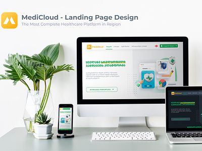 MediCloud - Healthcare Landing Page Design + Light & Dark Mode brand book branding edoctor web fgma prototype healthcare design healthcare landing page healthcare logo branding landing ui design medic medical web site minimal landing page design minimalist web page pharmacy web style guide typography ui web design web page landing medic