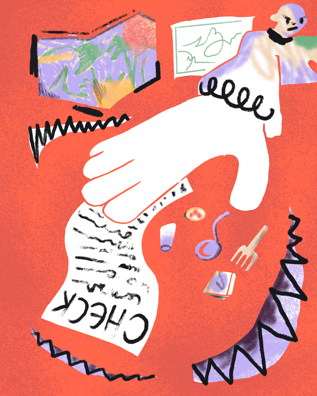 Paying My Dues drawing expressionist figurative illustration illustrator procreate