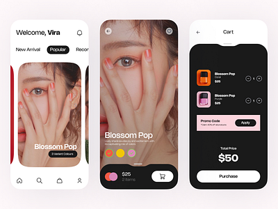 E-commerce App app design ecommerce mobile mobile app nail polish ui ux