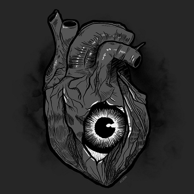 Heart digital art illustration inks procreate