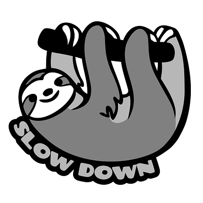 Slow Down Sloth branding cute design free funny graphic design illustration japanese kawaii sloth slow down tshirt