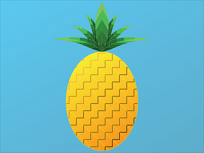 Geometric Pineapple art artist design fruit geometric geometrical gradient graphic design graphic designer illustration illustrator pineapple vector vector designer yellow