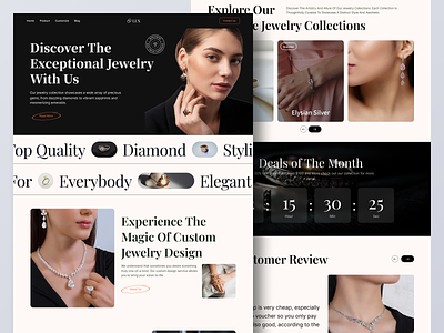 Lux: Uncover Exquisite Jewelry aesthetich branding company creative deals design diamond illustration jewelry logo ui ux website