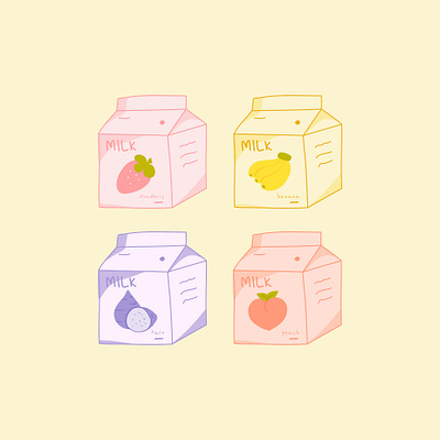 milk carton box vector illustration animation app illustration branding design graphic design illustration korean milk logo ui vector vector illustration