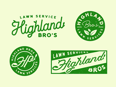 Highland Bro's Lawn Service Logo branding cutting grass cutting grass logo lawn mowing lawn mowing branding lawn mowing logo lawn mowing logo inspo lawn service lawn service logo logo logos