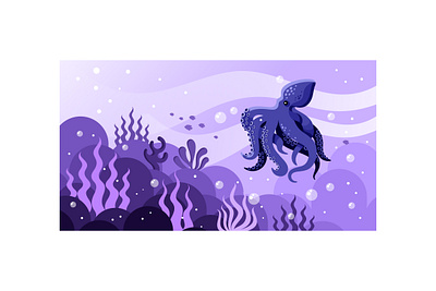 Octopus Vector Illustration aquarium