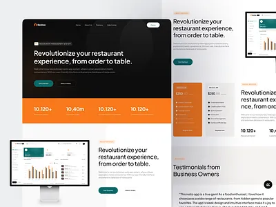 Restoo - Restaurant Landing Page cashier company profile delivery design food delivery landing landing page landing page design landingpage order restaurant restoo web web design website