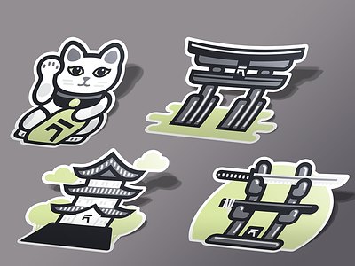 Ronin Cat branding cat design graphic design illustration japan lucky product temple