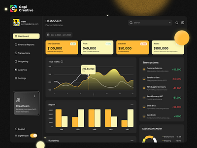 Finance Dashboard - Dashboard UI Design dark dashboard dashboard dashboard ui dashboard ui design design finance finance dashboard finance fashboard design modern dashboard ui uidesign