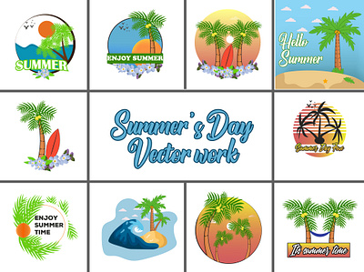 Summer's Day vectors for T-shirts summer summer day art summer day graphic summers day vector t shirts vector tshirts graphic