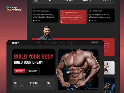 Landing Page Design Concept design gym landing page landing page landingpage ui design modern landing page one pager design ui uidesign web ui design work out landing page