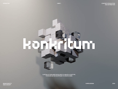 Konkritum Logotype and Key Visuals 3d animation design interface logo ui ux web