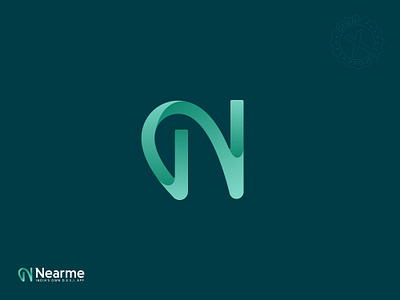 Nearme | N Logo | Location brand identity branding clean color corporate logo design illustration location logo logo design logotype minimal modern typography wordmark