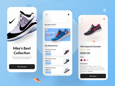 Shoes App UI Design e commerce mobile app modern app nike shoe shoe shoe app shoe app design shoe mobile app shoe ui