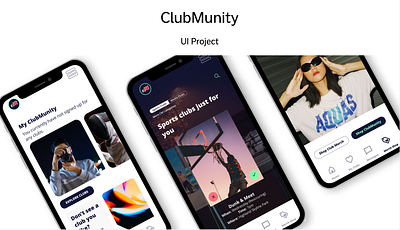 ClubMunity Mobile App Design app branding design designer freelancer graphic design mobile mobileapp portfolio typography ui uidesign ux uxdesign