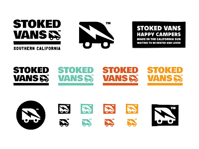Stoked Vans adventure adventure mobile badge branding california camper campervans design logo logos mark stoked typography vans