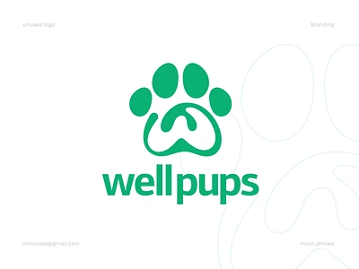 well pups logo design brand branding devignedge icon identity letter w logo logo logo design logodesign logomark logos logotype mark paw logo pet logo puppy symbol vector w logo w paw