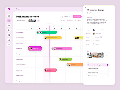 Task Management Dashboard best desing branding creativity dashboard design desktop gantt graphic design interfase layout management navigation productivity sidebar table task team ui ux