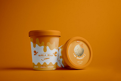 Vanilla bean icecream design graphic design illustration illustrator label design label packaging packaging design packaging mockup