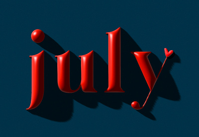 July :) 3d adobe clean design graphic design illustration illustrator inflate july lettering minimal typography typography poster