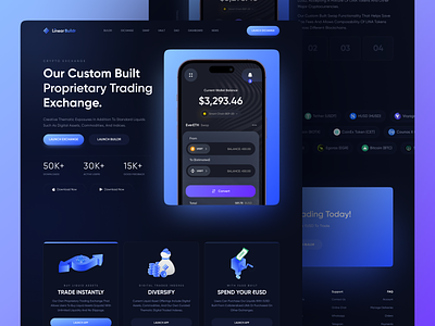 Trading And Exchange Website ai artificial intelligence blockchain crypto crypto landing page crypto market website dark design dark landing page dark website stake landing startup website design web3 website