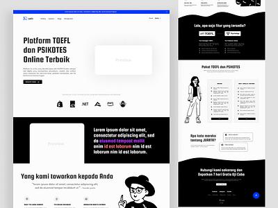 Juarta black white design landing page ui ux