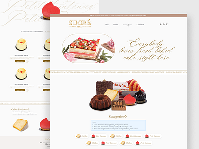 Sucre cake design e commerce graphic design landing page shop ui ux