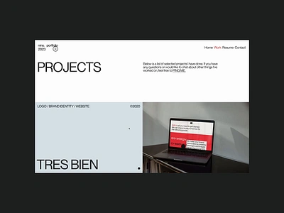 Personal portfolio - work color design list portfolio projects scroll ui ux web work