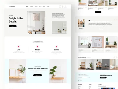 Houseware website design accessories branding ceramic store clean creative decor decoration design eshop furniture graphic design houseware kitchenware landing page monogram online shop organic pastel ui ui design