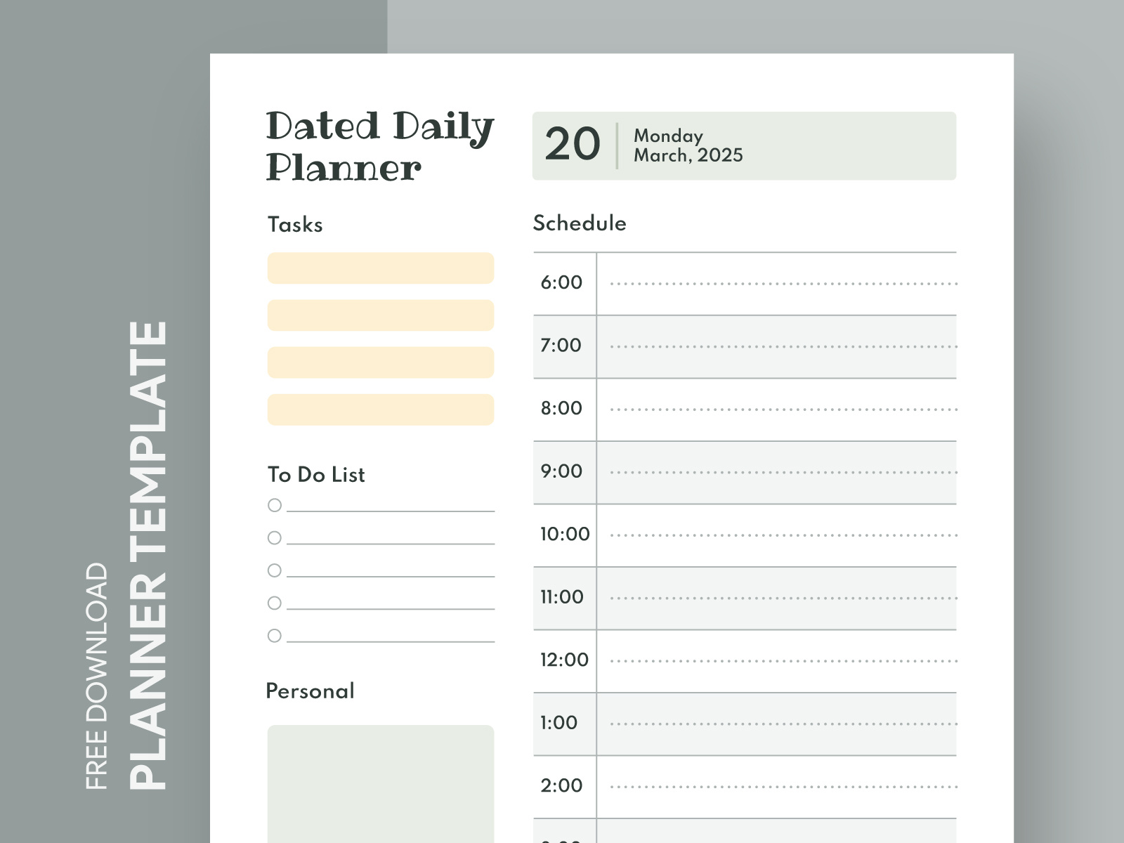 Dated Daily Planner Free Google Docs Template by Gdoc on Dribbble