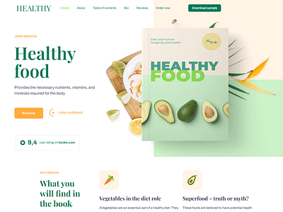 Healthy Food balanced diet customization elementor healthy food landing page lifestyle modern design responsive design ui website design wordpress