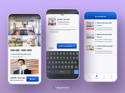 We Are Caring - Job Requests agency app application candidates design employer ethical helpers hiring job jobs migrant mobile offer platform product recruitment requests singapore worker