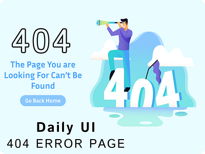 Error 404 Page dailyui design illustration typography ui ux
