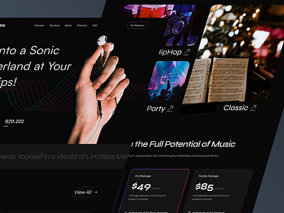 Music - Landing Page graphic design homepage landingpage music musiclandingpage musicplayer popular ui uidesign ux web web design